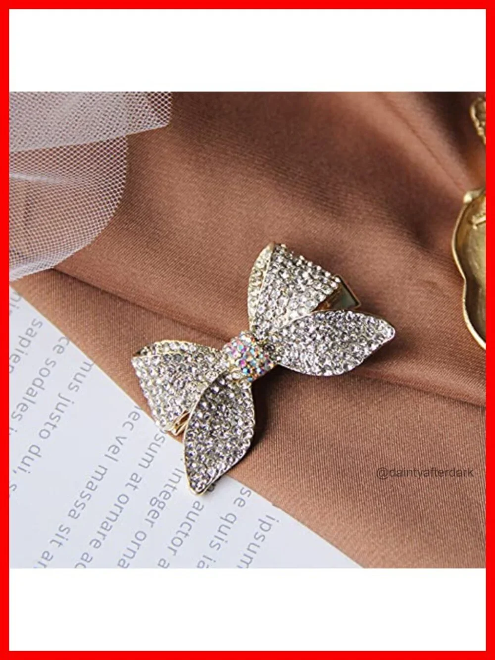 Pearl Rhinestone Bowknot Hair Ties and Duckbill Hair Clips Set